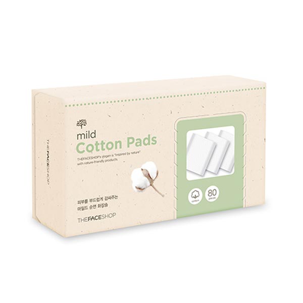 Bông tẩy trang Mild Cotton Pads The Face Shop – 80 miếng