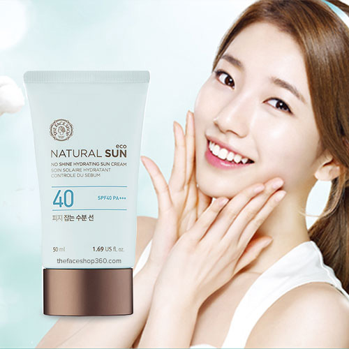 KEM CHỐNG NẮNG NATURAL SUN NO SHINE HYDRATING SUN CREAM SPF40 PA+++ THEFACESHOP