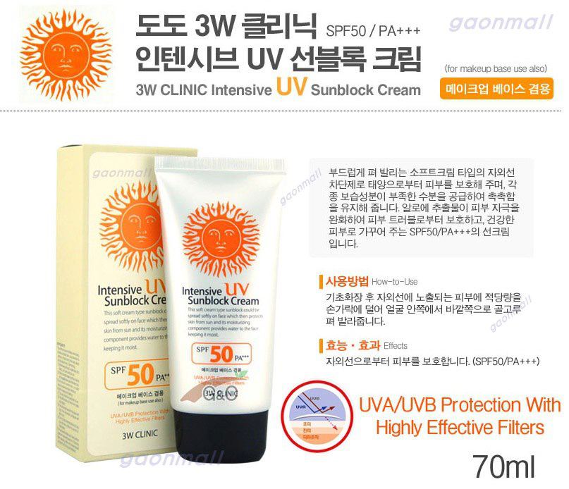 kem chống nắng 3w clinic uv snail day sun cream spf50++