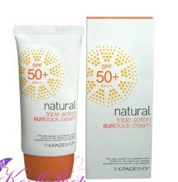 Kem chống nắng chiết xuất từ thiên nhiên của The Face Shop Hàn Quốc Natural triple action sunblock cream