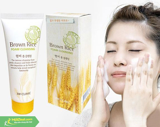 Sữa rửa mặt 3W Clinic tinh chất Gạo và Trà xanh