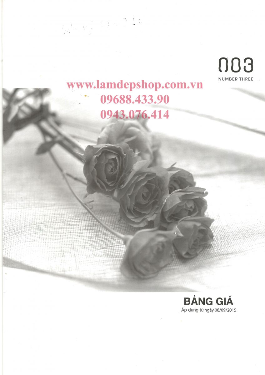 Bảng giá bán lẻ Mỹ Phẩm Chăm Sóc Tóc Number Three 003